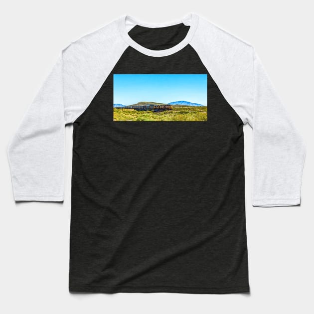 Union Pacific freight in New Mexico Baseball T-Shirt by Gestalt Imagery